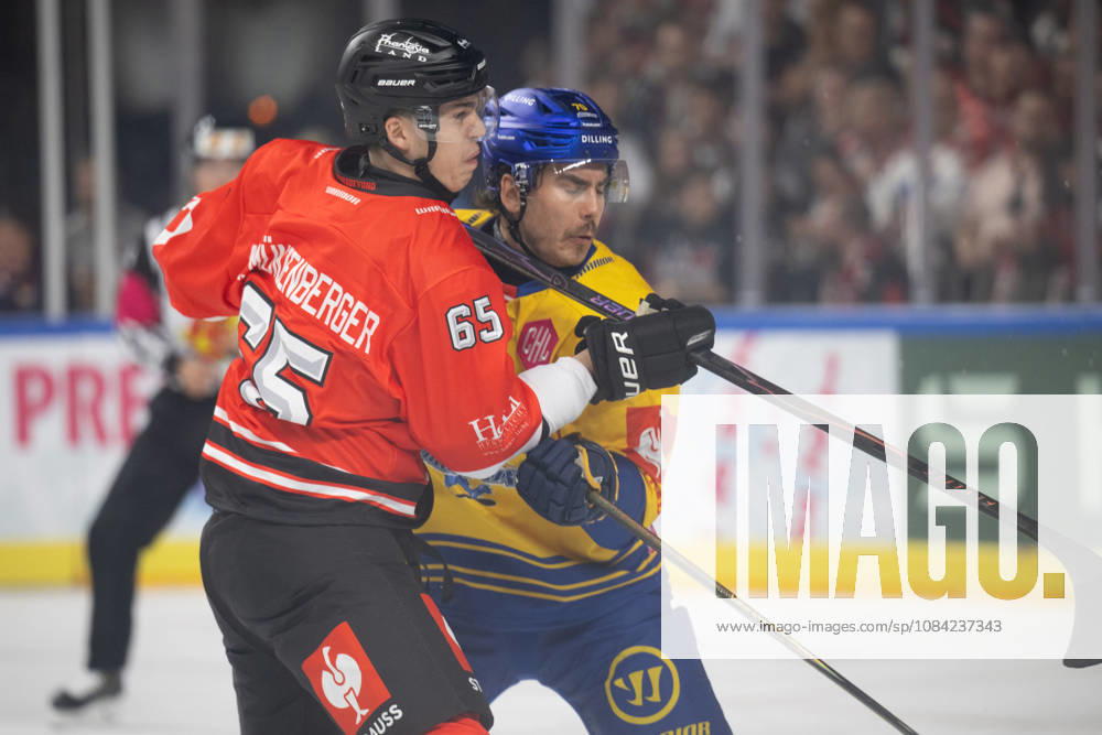 CHL Cologne Sharks vs. Herning Blue Fox, Cologne, October 7, 2026 Marco Münzenberger, Kölner Haie, forward, 65 Oliver Kiljunen, Herning Blue Fox, forward, 70 CHL Kölner Haie vs. Herning Blue Fox on October 7, 2026, at the LanxessArena in Cologne, Germany
