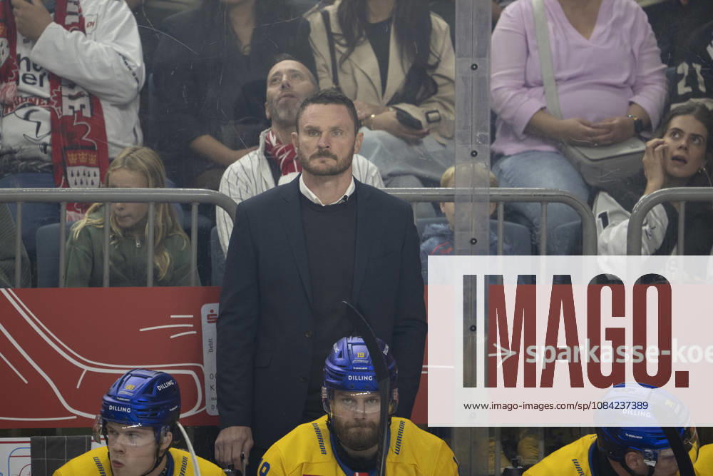 CHL Kölner Haie vs. Herning Blue Fox, Cologne, October 7, 2026; Garth Murrax, Head Coach of the Herning Blue Fox, CHL Kölner Haie vs. Herning Blue Fox on October 7, 2026, at the Lanxess Arena in Cologne, Germany