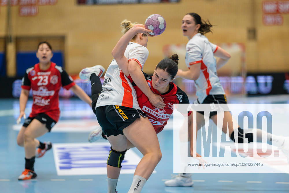 Maxi Muehlner, HSG Blomberg Lippe, 10; Luca Csikos, Thueringer HC, 05 GER; Thueringer HC vs. HSG Blomberg Lippe, Handball, Alsco Women s Handball Bundesliga, 2026–2027 Season, Matchday 5, Sunday, 7:30 p.m., October 7, 2026 GER, Thuringer HC vs. HSG Blomberg Lippe, Handball, Alsco Women’s Handball Bundesliga, 2026–2027 season, Matchday 5, Sunday, 7:30 p.m., October 7, 2026, Bad Langensalza
