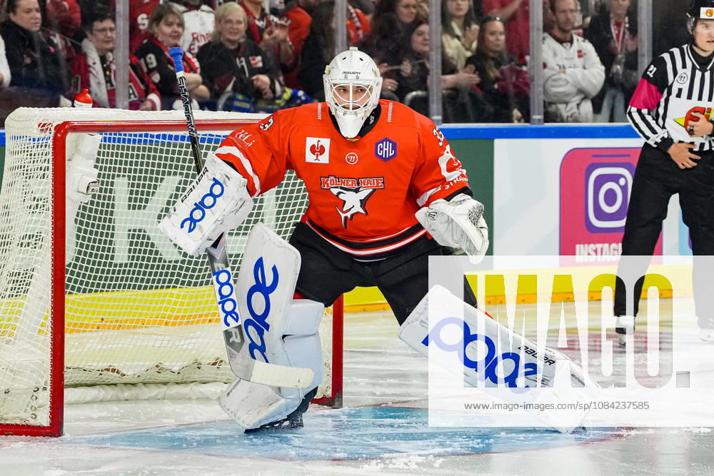 Ice Hockey CHL, Matchday 5: Kölner Haie vs. Herning Blue Fox on October 7, 2026, at the Lanxess Arena in Cologne. Nico Wiens of Cologne, the third goalie, made his debut today.