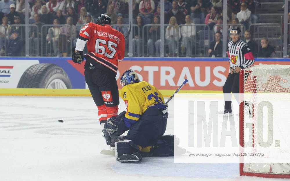 L-R: Marco Muenzenberger (Cologne Sharks) 65, Janis Fecers (Herning Blue Fox) 35 GER, Cologne Sharks vs. Herning Blue Fox, Ice Hockey, DEL, 2026–2027 Season, October 7, 2026 GER, Cologne Sharks vs. Herning Blue Fox, Ice Hockey, DEL, 2026–2027 Season, October 7, 2026 Germany