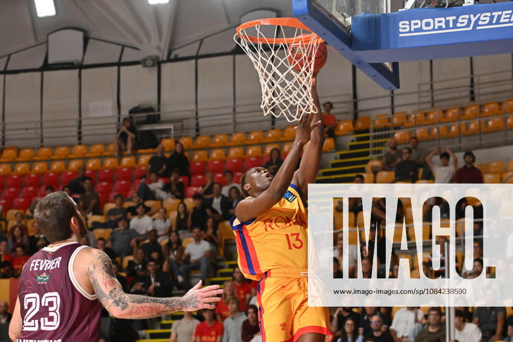 IPA89407793 - Giannis Odzebe of BC Roma grabs a rebound during the BKT EuroCup Round 2 game between BC Roma and Lietkebalis at the Palazzetto dello on the 7th, 2026, in Rome, Italy.