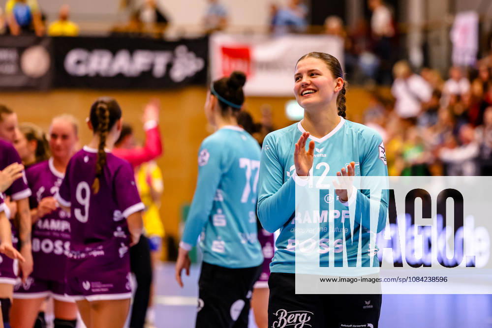 Marie Weiss, TusSies Metzingen, 12 Celebrations after the victory, GER, HC Leipzig vs. TusSies Metzingen, Handball, ALSCO Women s Handball Bundesliga, Matchday 5, 2026–2027 season, October 7, 2026, GER, HC Leipzig vs. TusSies Metzingen, Handball, ALSCO Women’s Handball Bundesliga, Matchday 5, 2026–2027 Season, October 7, 2026, Markranstädt