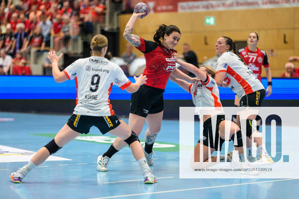 Marcela Arounian, Thueringer HC, 36; Nieke Kuehne, HSG Blomberg Lippe, 09; Maxi Muehlner, HSG Blomberg Lippe, 10; Diana Doegg Magnusdottir, HSG Blomberg Lippe, 07 GER, Thueringer HC vs. HSG Blomberg Lippe, Handball, Alsco Women’s Handball Bundesliga, 2026–2027 season, Matchday 5, Sunday, 7:30 p.m., October 7, 2026 GER, Thuringer HC vs. HSG Blomberg Lippe, Handball, Alsco Women’s Handball Bundesliga, 2026–2027 Season, Matchday 5, Sunday, 7:30 p.m., October 7, 2026, Bad Langensalza