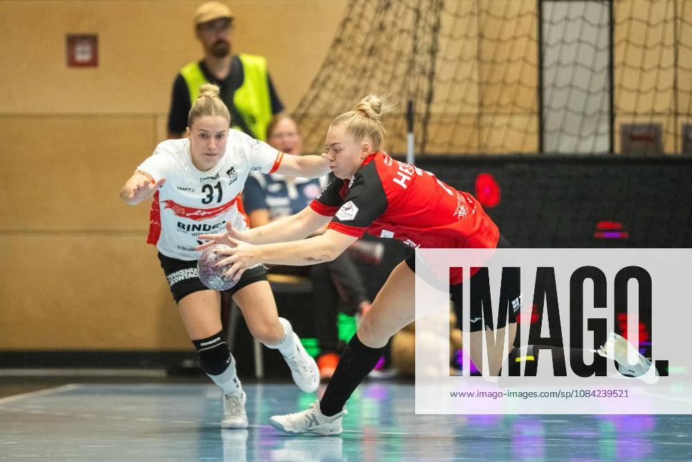 WOMEN S HANDBALL 2026–2027 5TH BUNDESLIGA 1ST MATCHDAY THC HSG BLOMBERG LIPPE ** ** **07 10 2026 Bad Langensalza Women’s Handball 1st Bundesliga Women’s Season 2026–2027 Salzhalle Matchday 5 Thüringer HC vs. HSG Blomberg Lippe; pictured: Lotta Heider 7; Thüringer HC in a duel with Alexia Hauf 31; HSG Blomberg Lippe Germany Thuringia Bad Langensalza Copyright SaschaxFromm