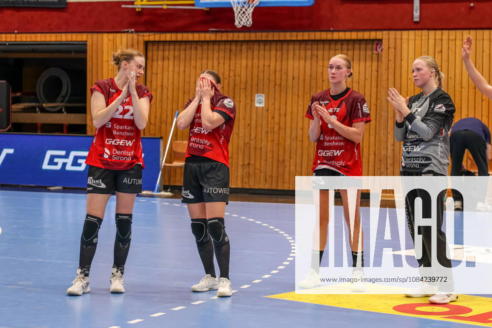GER, Bensheim, HSG Bensheim Flames vs. Vfl Oldenburg, Alsco Women s Handball Bundesliga, Handball, DHB, 2026–2027 Season, Weststadthalle Bensheim, Matchday 5 in pictures: from left, Mirja Lyngsö Jensen (Bensheim Flames, 22), Isabell Hurst (Bensheim Flames Women, 5), Lena Degenhardt, Bensheim Flames (No. 8); disappointment and frustration after the loss. DFB and DFL regulations prohibit any use of photographs as image sequences and or quasi-video. October 7, 2026
