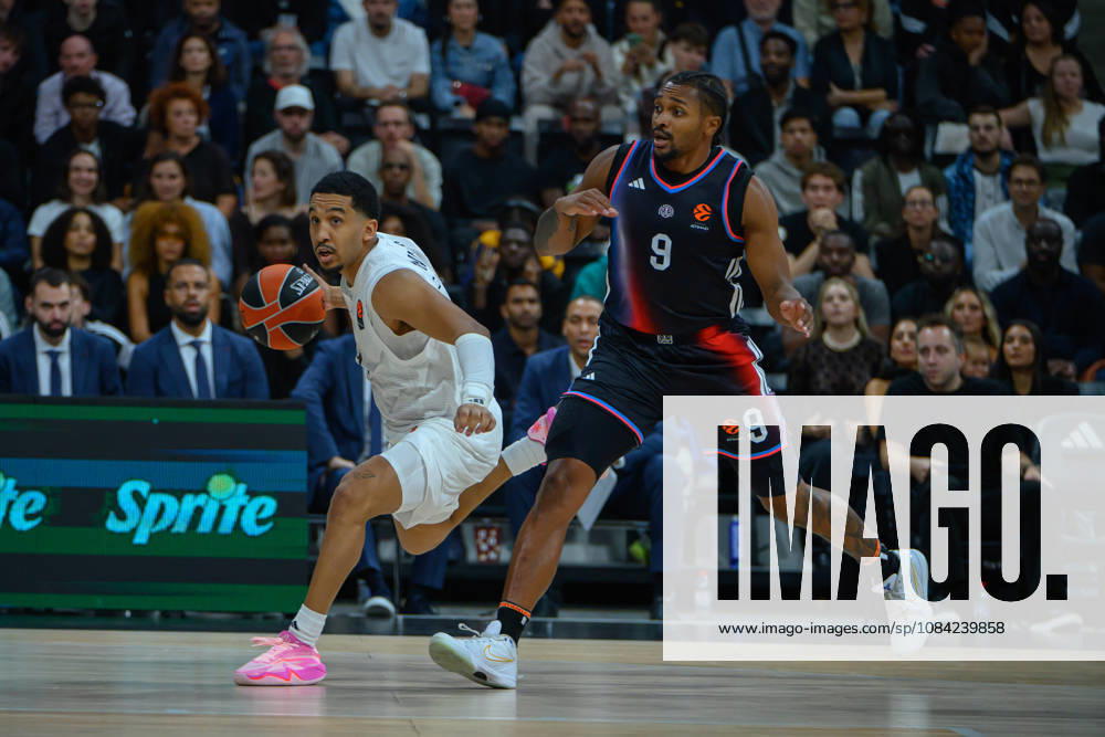 EuroLeague 2026, Paris Basketball vs LDLC ASVEL Villeurbanne, Basketball TREMONT WATERS OF ASVEL and Tyson Etienne of Paris Basket during the EuroLeague 2026 match between Paris Basketball and LDLC ASVEL Villeurbanne at Adidas Arena on October 07, 2026 in Paris, France. Paris Adidas Arena France
