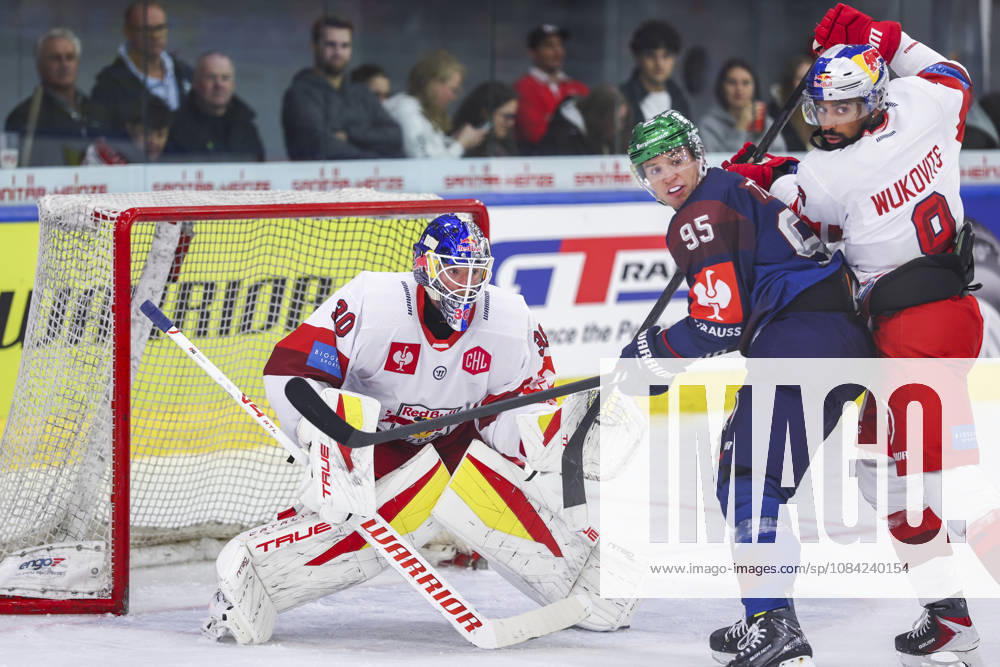Ice hockey, Eishockey - CHL, EC RBS vs Berlin SALZBURG,AUSTRIA,07.OCT.26 - ICE HOCKEY - CHL, Champions Hockey League, group stage, EC Red Bull Salzburg vs Eisbaeren Berlin. Image shows David Kickert (EC RBS), Frederik Tiffels (Berlin) and Ali Wukovits (EC RBS). GEPAxpictures Geieregger