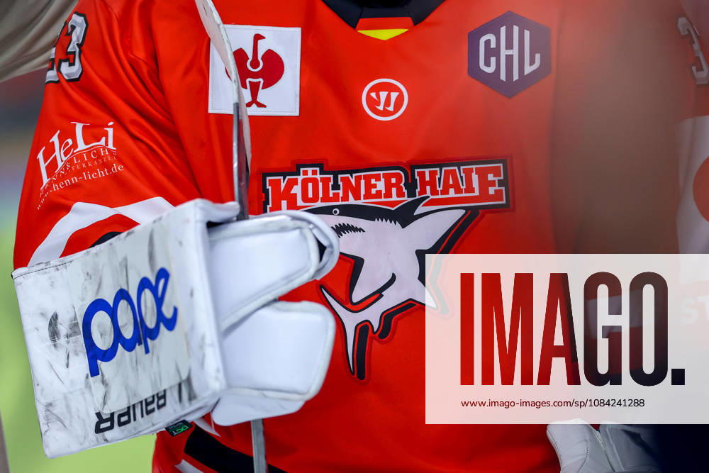 Ice Hockey, CHL, Kölner Haie vs. Blue Fox Herning, Champions Hockey League 2026–27, Matchday 5, 2026–27 Season, Lanxess Arena Cologne; Stock image, logo, club logo, banner, close-up of emblem, jersey, North Rhine-Westphalia, Germany