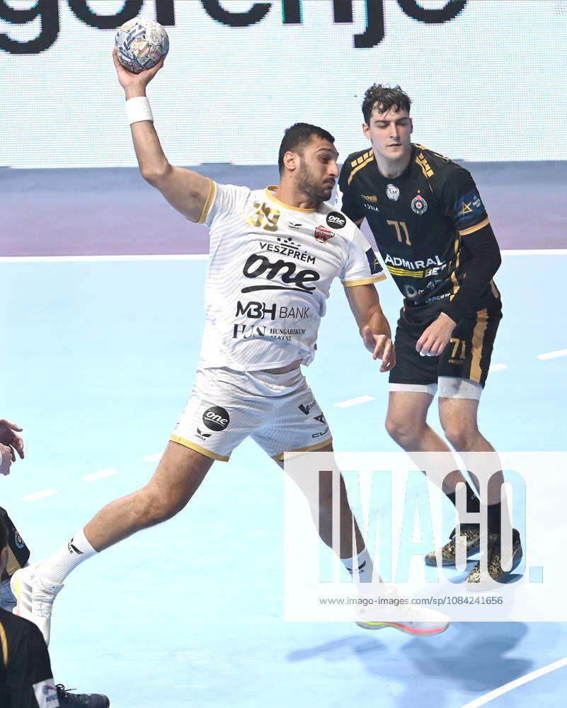 PARTIZAN vs VESZPREM ELDERAA Yehia Mohammed Yehia, handball player of Veszprem, during the EHF Champions League against Partizan Belgrade, at Aleksandar Nikolic Hall. Belgrade, 07.10.2026. photo: Nebojsa Parausic MN Press HANDBALL, EHF CHAMPIONS LEAGUE, VESZPREM, PARTIZAN Belgrade Aleksandar Nikolic Hall Serbia