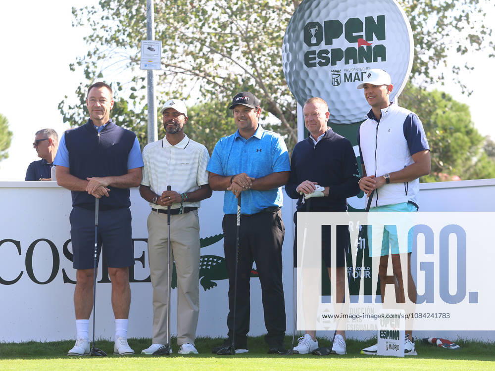 ESP Mutua Madrid Open Tennis Tournament: Patrick Reed with Ashley Cole and John Terry, former Chelsea FC players, during his participation in the Spanish Open Pro-Am, held at the Villa de Madrid Country Club on October 7, 2026, in Madrid, Spain Madrid Spain