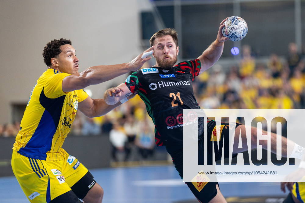 Albin Lagergren during the EHF Champions League Group F match between Industria Kielce nad SC Magdeburg at Hala Legionow on October 2, 2026 in Kielce, Poland --- Pilka reczna. EHF Liga Mistrzow. Industria Kielce - SC Magdeburg. (Photo by Igor Jakubowski Arena Akcji) NEWSPIX.PL --- newspix.pl