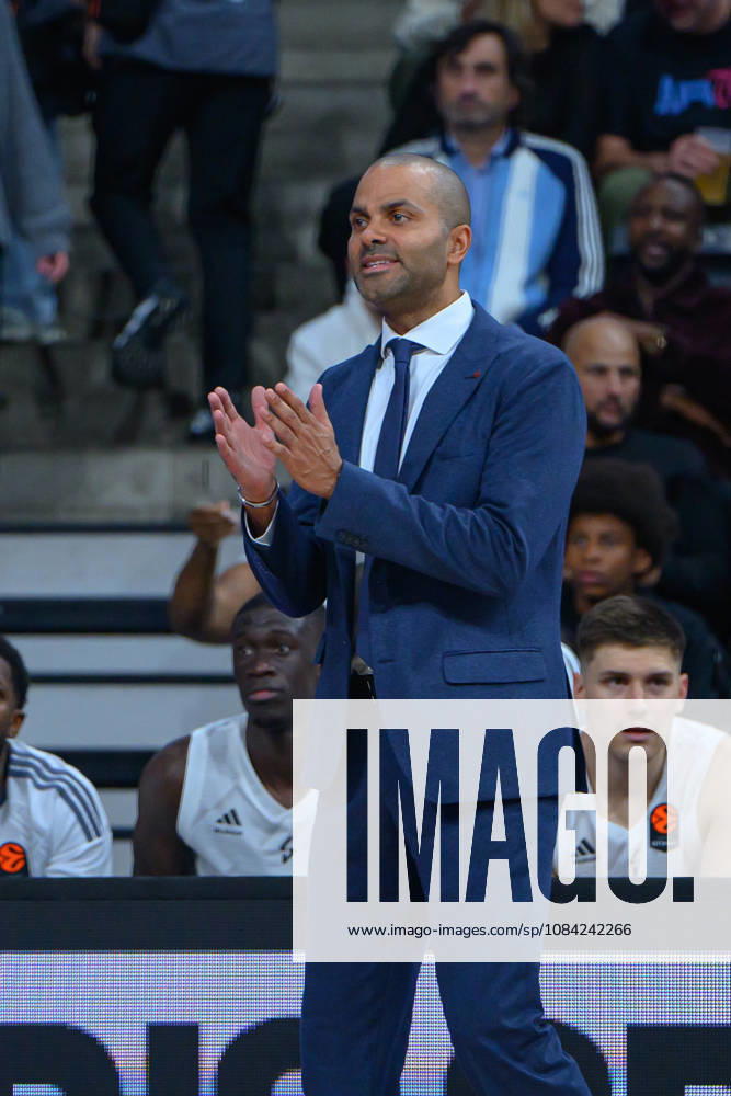 EuroLeague 2026, Paris Basketball vs LDLC ASVEL Villeurbanne, Basketball ASVEL Head Coach TONY PARKER during the EuroLeague 2026 match between Paris Basketball and LDLC ASVEL Villeurbanne at Adidas Arena on October 07, 2026 in Paris, France. Paris Adidas Arena France