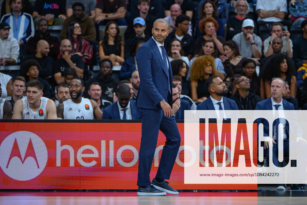 EuroLeague 2026, Paris Basketball vs LDLC ASVEL Villeurbanne, Basketball ASVEL Head Coach TONY PARKER during the EuroLeague 2026 match between Paris Basketball and LDLC ASVEL Villeurbanne at Adidas Arena on October 07, 2026 in Paris, France. Paris Adidas Arena France