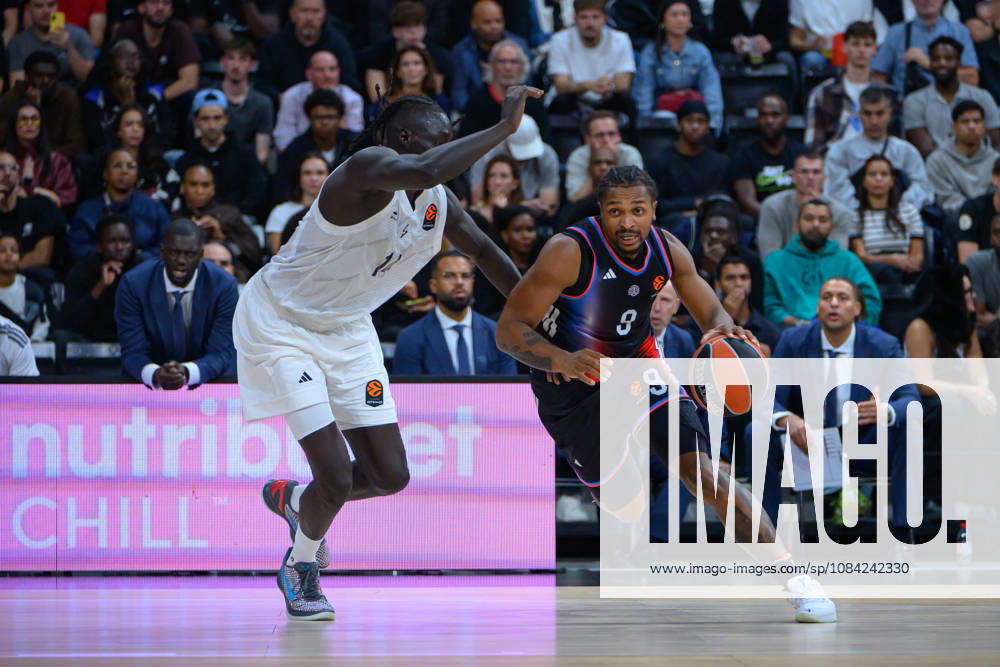 EuroLeague 2026, Paris Basketball vs LDLC ASVEL Villeurbanne, Basketball BOTH GACH of ASVEL and Tyson Etienne of Paris Basket during the EuroLeague 2026 match between Paris Basketball and LDLC ASVEL Villeurbanne at Adidas Arena on October 07, 2026 in Paris, France. Paris Adidas Arena France
