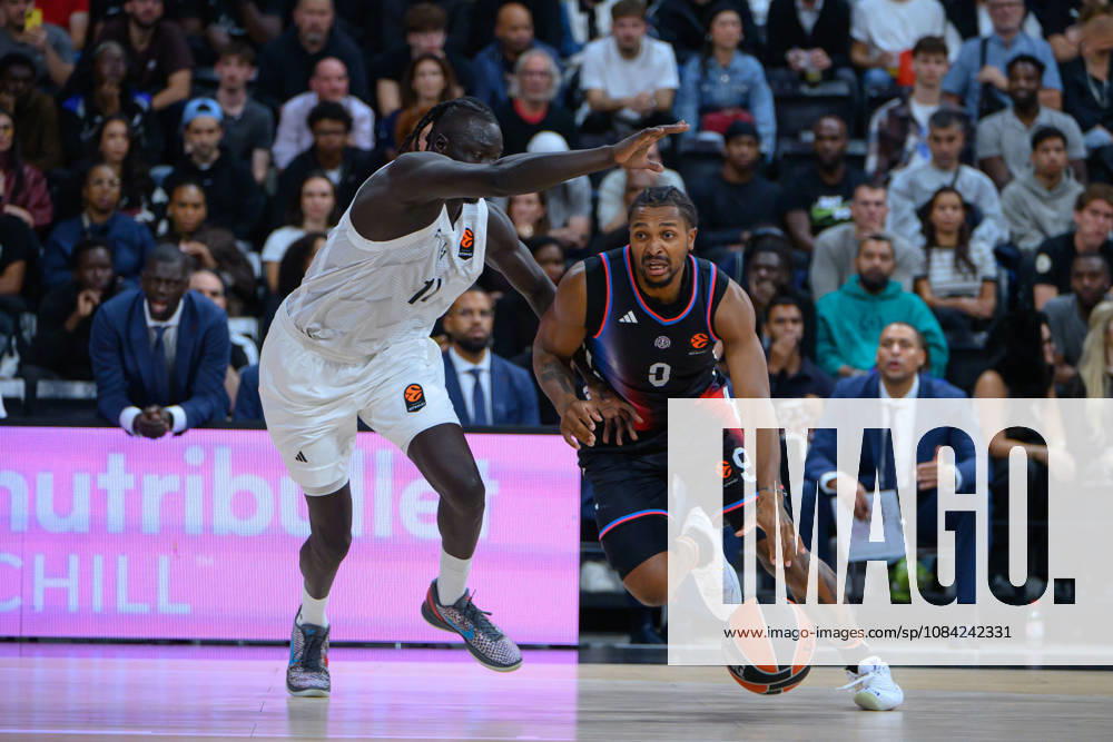 EuroLeague 2026, Paris Basketball vs LDLC ASVEL Villeurbanne, Basketball BOTH GACH of ASVEL and Tyson Etienne of Paris Basket during the EuroLeague 2026 match between Paris Basketball and LDLC ASVEL Villeurbanne at Adidas Arena on October 07, 2026 in Paris, France. Paris Adidas Arena France
