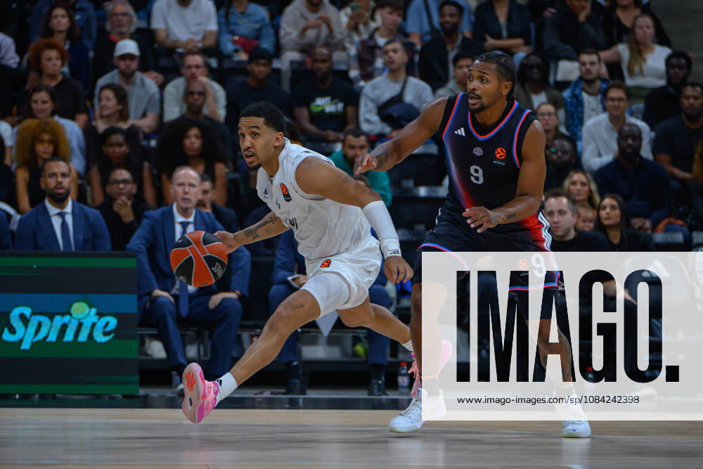 EuroLeague 2026, Paris Basketball vs LDLC ASVEL Villeurbanne, Basketball TREMONT WATERS OF ASVEL and Tyson Etienne of Paris Basket during the EuroLeague 2026 match between Paris Basketball and LDLC ASVEL Villeurbanne at Adidas Arena on October 07, 2026 in Paris, France. Paris Adidas Arena France