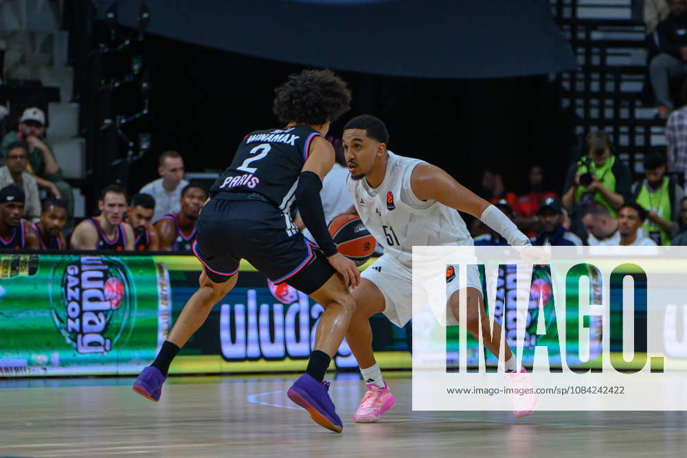 EuroLeague 2026, Paris Basketball vs LDLC ASVEL Villeurbanne, Basketball Nadir Hifi of Paris Basket and TREMONT WATERS OF ASVEL during the EuroLeague 2026 match between Paris Basketball and LDLC ASVEL Villeurbanne at Adidas Arena on October 07, 2026 in Paris, France. Paris Adidas Arena France