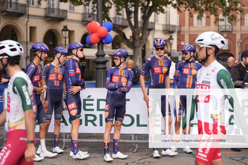 Pre race Team Picnic PostNL during the 110th edition of the Gran Piemonte 2026 a 185 km one day race from Asti to Bra on October 08, 2026, Italy.