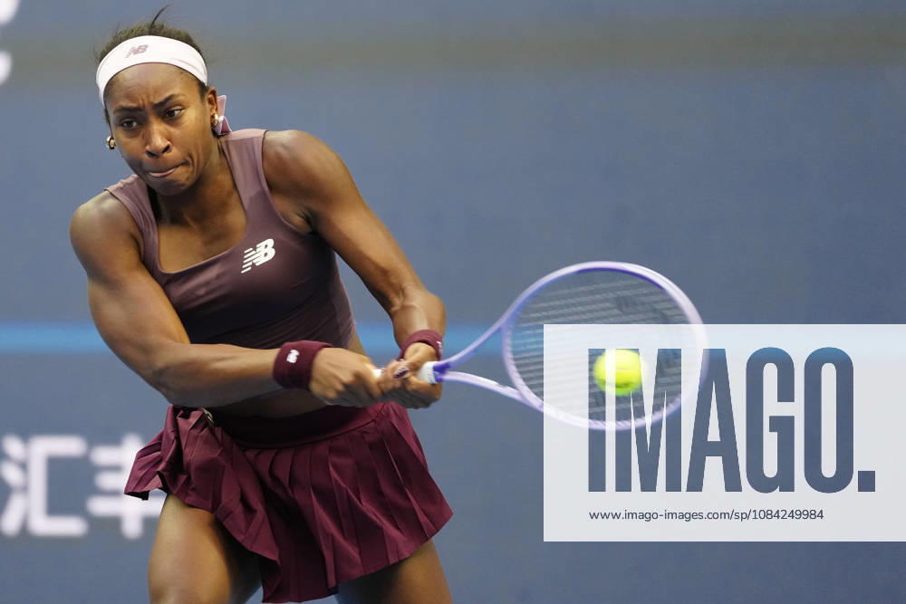2026 China Open Women s Singles Round of 16 match in Beijing - 07 Oct. Coco Gauff of the United States in action against Elise Mertens of Belgium during Women s Singles Round of 16 match on day eight of China Open at the National Tennis Center. Elise Mertens won 3-6, 3-6 Bejing China