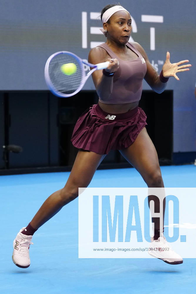 2026 China Open Women s Singles Round of 16 match in Beijing - 07 Oct. Coco Gauff of the United States in action against Elise Mertens of Belgium during Women s Singles Round of 16 match on day eight of China Open at the National Tennis Center. Elise Mertens won 3-6, 3-6 Bejing China