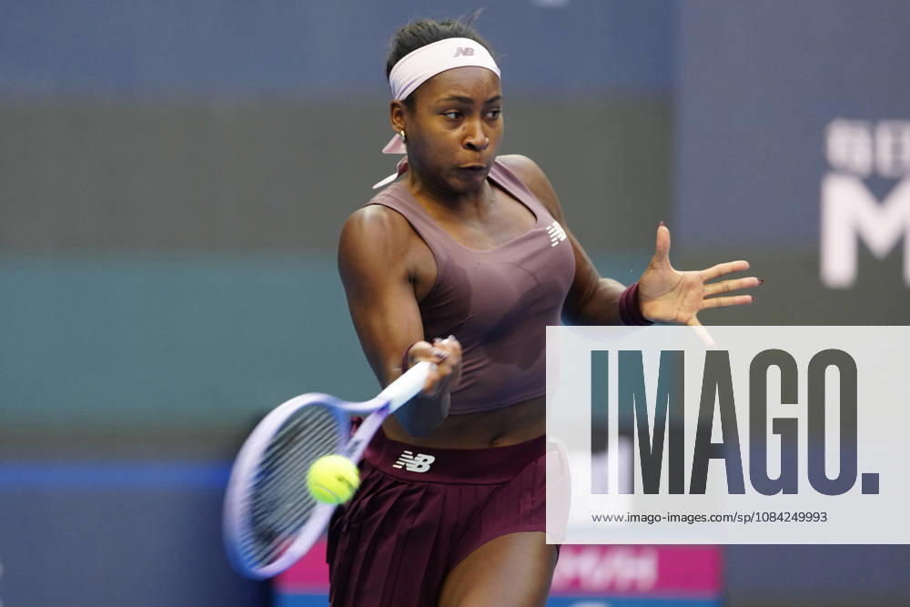 2026 China Open Women s Singles Round of 16 match in Beijing - 07 Oct. Coco Gauff of the United States in action against Elise Mertens of Belgium during Women s Singles Round of 16 match on day eight of China Open at the National Tennis Center. Elise Mertens won 3-6, 3-6 Bejing China