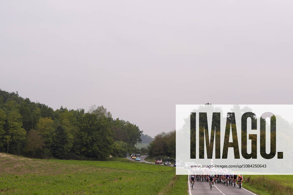 The pack rides during the 110th edition of the Gran Piemonte 2026 a 185 km one day race from Asti to Bra on October 08, 2026, Italy.