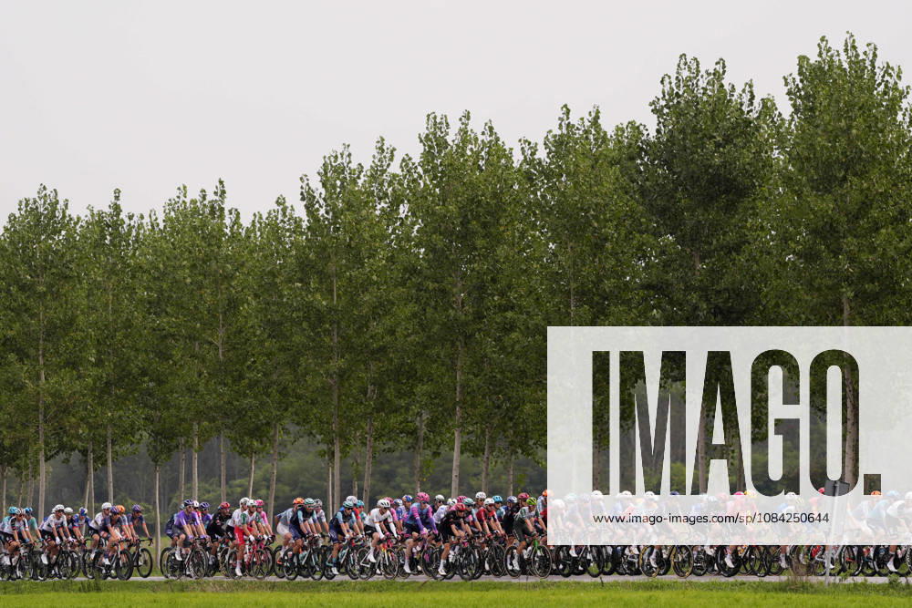The pack rides during the 110th edition of the Gran Piemonte 2026 a 185 km one day race from Asti to Bra on October 08, 2026, Italy.
