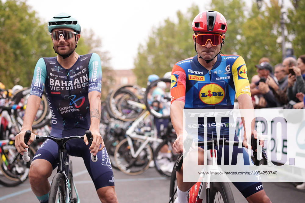 Last race for Italy s Jacopo Mosca of Lidl-Trek and Italy s Damiano Caruso of Bahrain Victorious during the 110th edition of the Gran Piemonte 2026 a 185 km one day race from Asti to Bra on October 08, 2026, Italy.