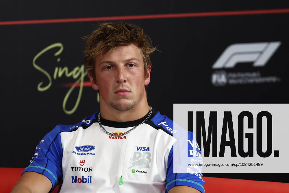 F1 Singapore Grand Prix 2026 Previews Liam Lawson of Racing Bulls during the press conference, PK, Pressekonferenz ahead of the Formula 1 Singapore Grand Prix at Marina Bay Street Circuit in Singapore on October 8, 2026. Singapore Singapore