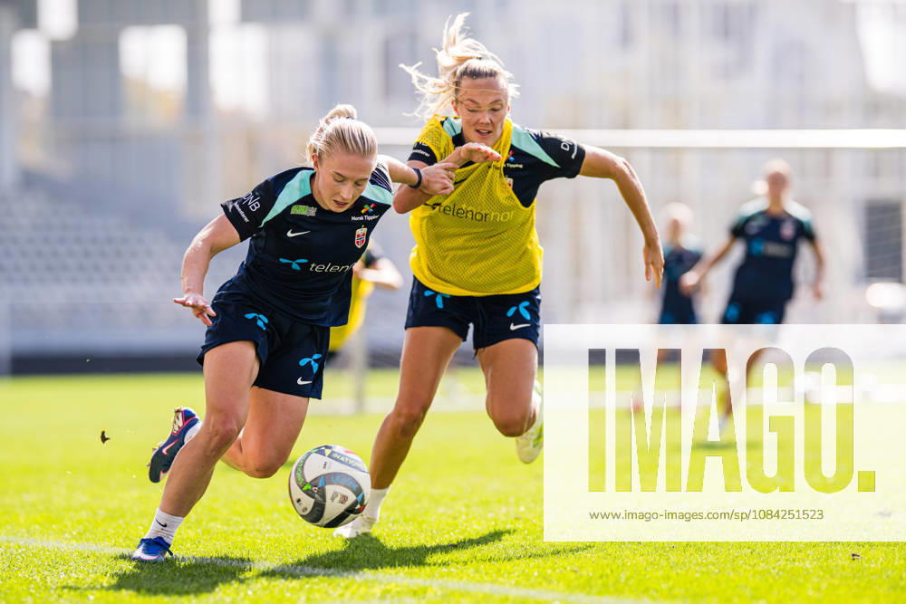 Thea Bjelde of the Norwegian women’s national soccer team during a training session on October 8, 2026 in Bucharest. Photo by Marius Simensen, BILDBYRAN. Cop 238 bbeng women FIFA Women’s World Cup qualifier soccer football Norway practice training