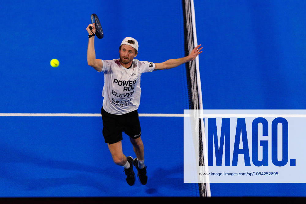 DÜSSELDORF, GERMANY - 8 OCTOBER 2026: Image shows Clement Geens (BEL) during CUPRA Germany Premier Padel P2 2026 Day 5: Round of 16 at CASTELLO Düsseldorf on 8 10 2026 in Düsseldorf, Germany. Germany