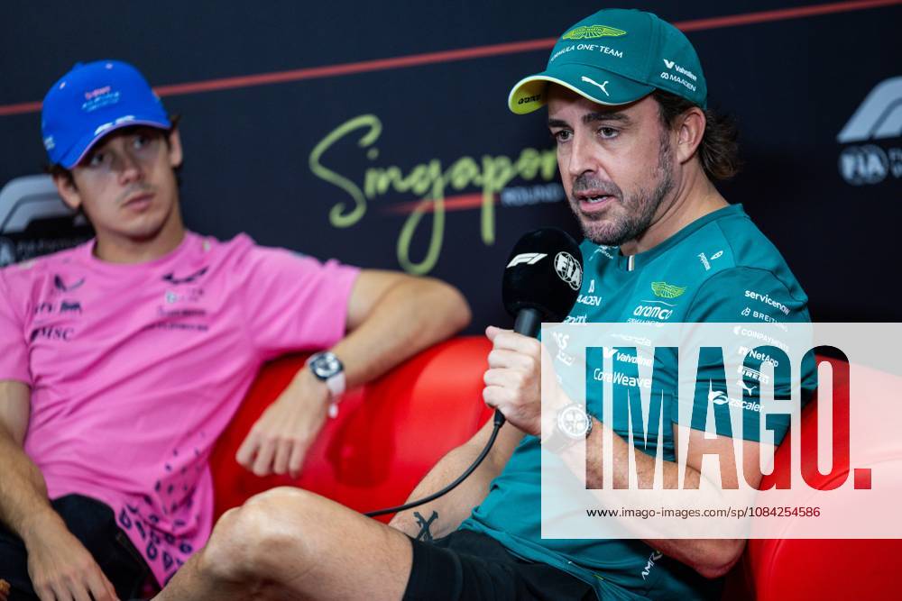 ALONSO Fernando (SPA), Aston Martin F1 Team Honda AMR26, portrait, F1 GP 17 Singapore 2026, F1 GP 17 Singapore 2026, ALONSO Fernando (SPA), Aston Martin F1 Team Honda AMR26, portrait, pre-event press conference during the 2026 Formula 1 Singapore Grand Prix, the 17th round of the 2026 Formula One World Championship from October 9 to 11, 2026 on the Marina Bay Street Circuit in Singapore, Singapore. Photo by Julien Delfosse, DPPI Singapore