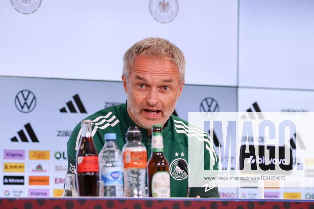 German Women s National Soccer Team Post-Match Press Conference: Friendly Match Germany vs. Australia Pictured: National Team Coach Christian Wück (Wueck) of Germany at the post-match press conference in Karlsruhe