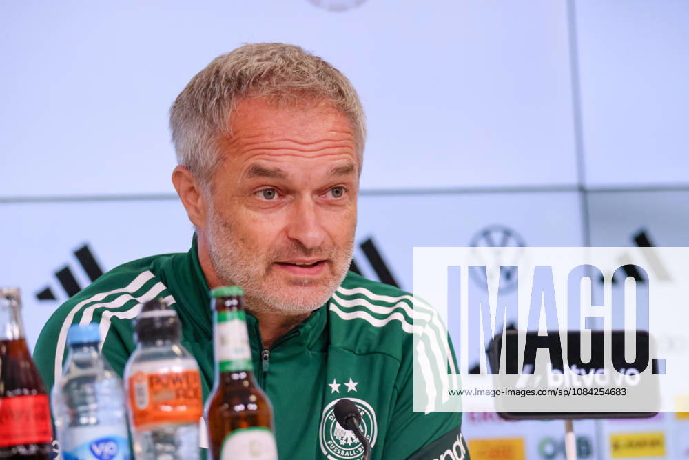 German Women s National Soccer Team Post-Match Press Conference: Friendly Match Germany vs. Australia Pictured: National Team Coach Christian Wück (Wueck) of Germany at the post-match press conference in Karlsruhe