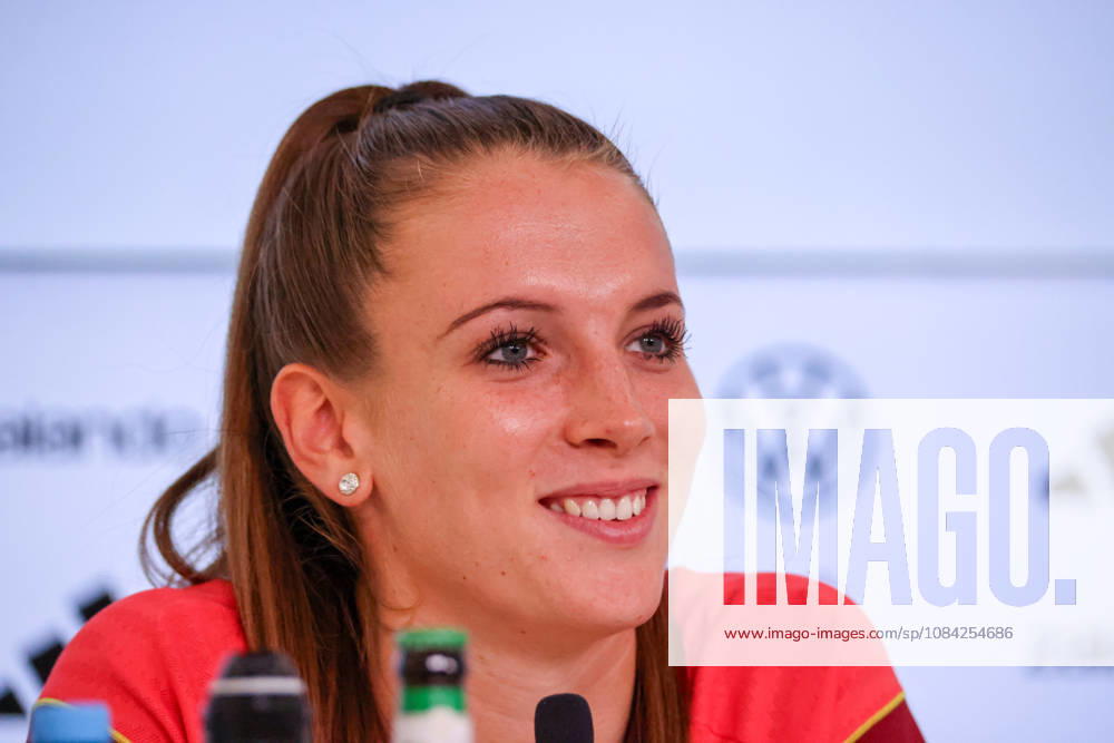 German Women s National Soccer Team Post-Match Press Conference: Friendly Match Germany vs. Australia Pictured: Goalkeeper Ena Mahmutovic of Germany at the post-match press conference in Karlsruhe