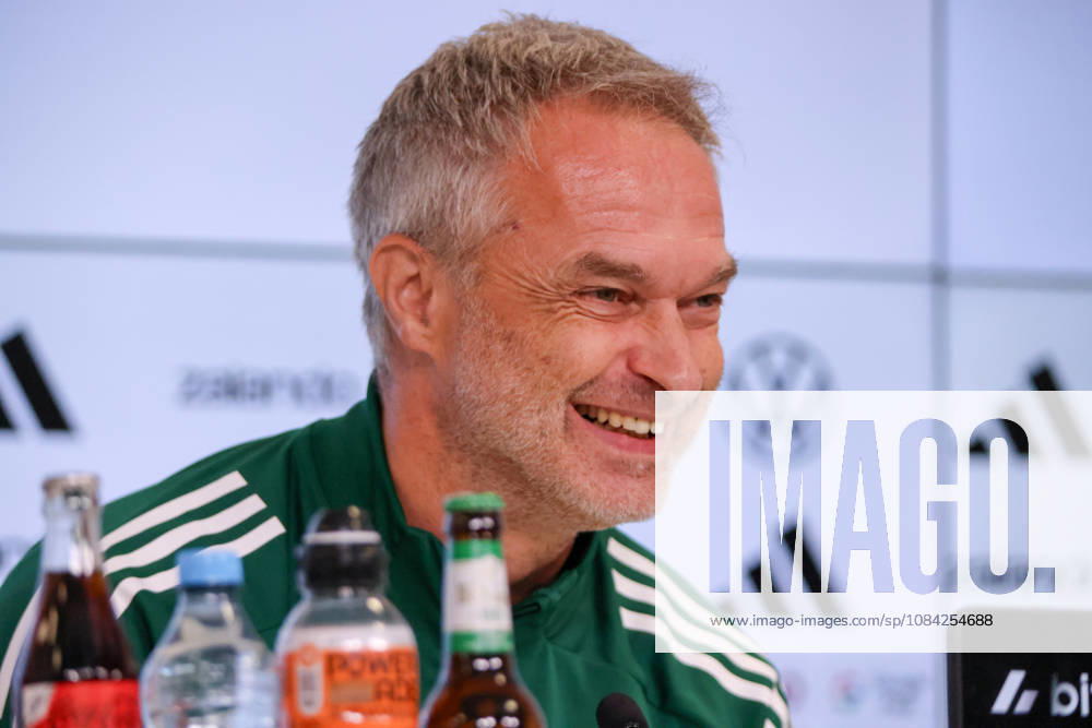 German Women s National Soccer Team Post-Match Press Conference: Friendly Match Germany vs. Australia Pictured: National Team Coach Christian Wück (Wueck) of Germany at the post-match press conference in Karlsruhe