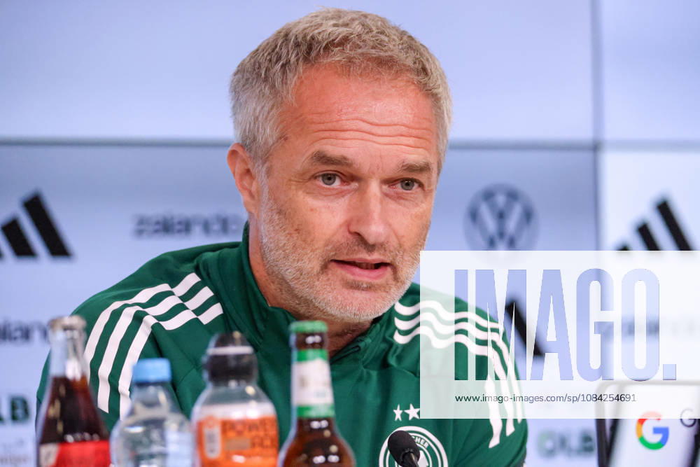 German Women s National Soccer Team Post-Match Press Conference: Friendly Match Germany vs. Australia Pictured: National Team Coach Christian Wück (Wueck) of Germany at the post-match press conference in Karlsruhe