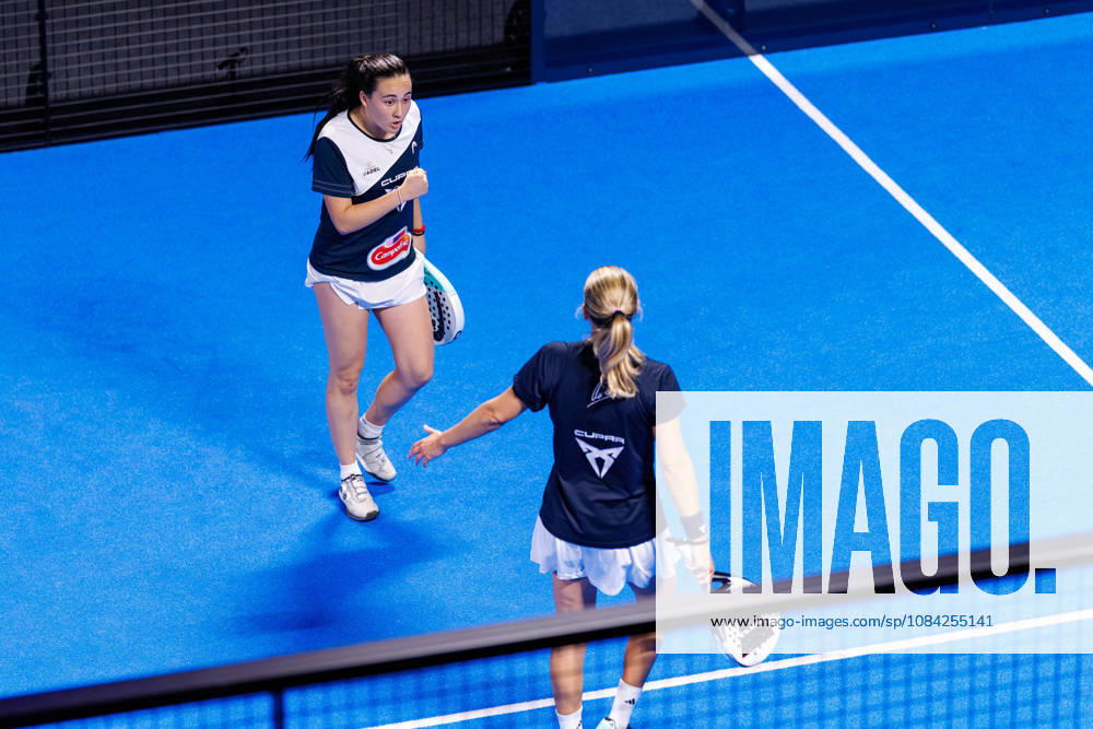 DÜSSELDORF, GERMANY - 8 OCTOBER 2026: Image shows the celebration of Andrea Ustero Prieto (ESP) and Ariana Sanchez Fallada (ESP) during CUPRA Germany Premier Padel P2 2026 Day 5: Round of 16 at CASTELLO Düsseldorf on 8 10 2026 in Düsseldorf, Germany. Germany