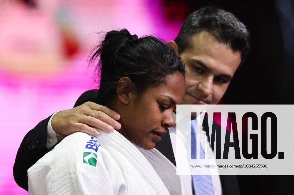AZERBAIJAN, BAKU - OCTOBER 8, 2026: Nauana Silva (L) of Brazil is pictured after a -70 kg bout against Giovanna Scoccimarro of Germany as part of the 2026 World Judo Championships at the National Gymnastics Arena. Mikhail Sinitsyn TASS 98954077