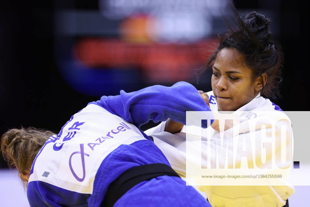 AZERBAIJAN, BAKU - OCTOBER 8, 2026: Nauana Silva of Brazil (R) and Giovanna Scoccimarro of Germany compete in their -70 kg bout as part of the 2026 World Judo Championships at the National Gymnastics Arena 2026 World Judo Championships In Baku - ZUMAt113 20261008_zaa_t113_449