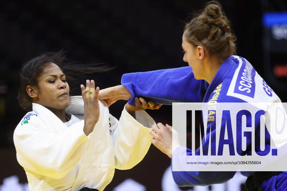 AZERBAIJAN, BAKU - OCTOBER 8, 2026: Nauana Silva of Brazil (L) and Giovanna Scoccimarro of Germany compete in their -70 kg bout as part of the 2026 World Judo Championships at the National Gymnastics Arena 2026 World Judo Championships In Baku - ZUMAt113 20261008_zaa_t113_452