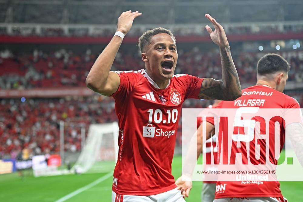 7th October 2026; Beira-Rio Stadium, Porto Alegre, Brazil; Brazilian Serie A Football, Internacional versus Corinthians; Vitinho of Internacional celebrates his goal in the 11th minute to go up 1-0 MaxxPeixoto DiaEsportivo