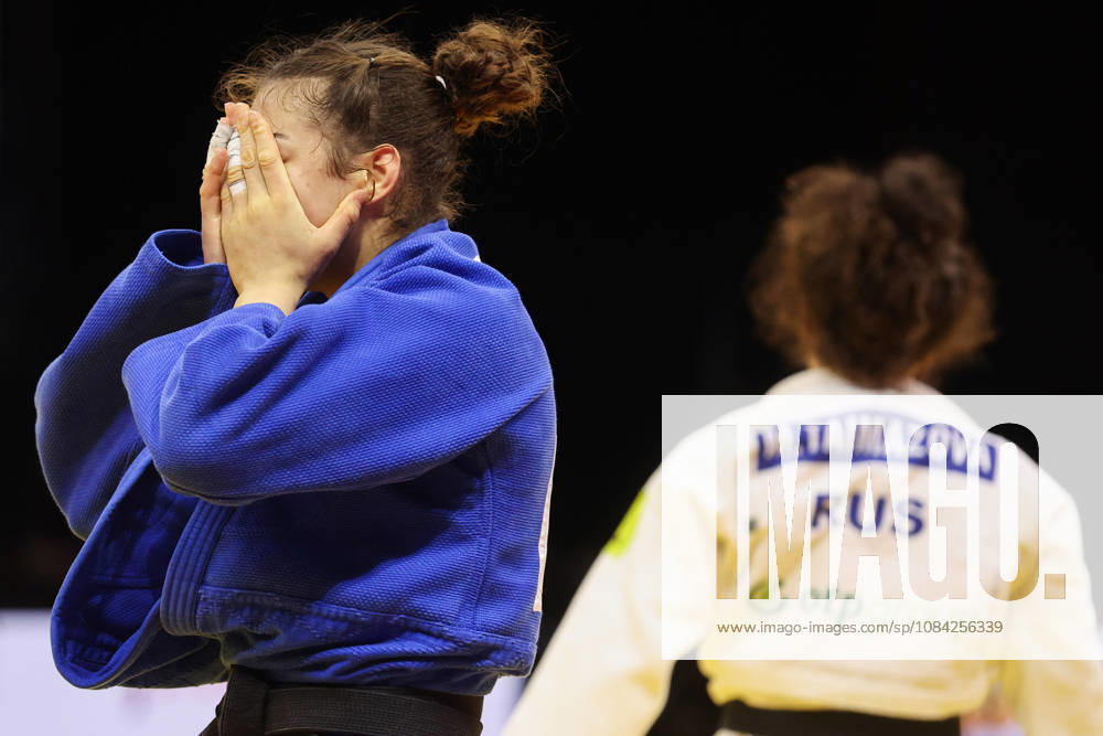 AZERBAIJAN, BAKU - OCTOBER 8, 2026: Madina Taimazova (R) of Russia and Aleksandra Andric of Serbia are pictured after their -70 kg bout as part of the 2026 World Judo Championships at the National Gymnastics Arena 2026 World Judo Championships In Baku - ZUMAt113 20261008_zaa_t113_492