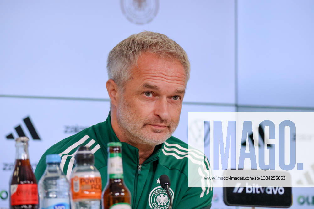 German Women s National Soccer Team Post-Match Press Conference: Friendly Match Germany vs. Australia Pictured: National Team Coach Christian Wück (Wueck) of Germany at the post-match press conference in Karlsruhe