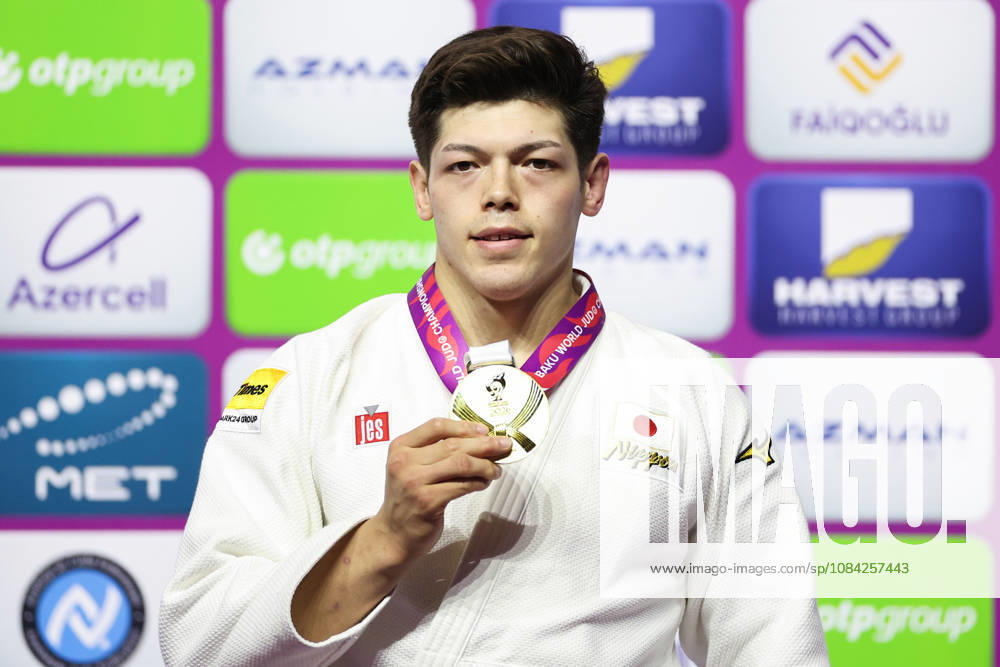 AZERBAIJAN, BAKU - OCTOBER 8, 2026: 1st placed Sanshiro Murao of Japan poses during an award ceremony for the men s -90 kg category as part of the 2026 World Judo Championships at the National Gymnastics Arena 2026 World Judo Championships In Baku - ZUMAt113 20261008_zaa_t113_547
