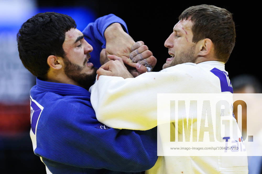 AZERBAIJAN, BAKU - OCTOBER 8, 2026: Murad Fatiyev (L) of Azerbaijan and Nemanja Majdov of Serbia compete in their -90 kg bout as part of the 2026 World Judo Championships at the National Gymnastics Arena. Mikhail Sinitsyn TASS 98958139