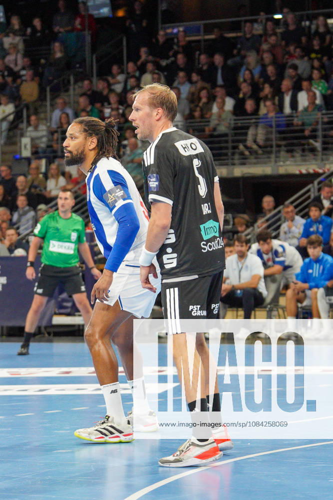 Pictured: Max Darj, Füchse Berlin, August 5, 2026; Füchse Berlin vs. FC Porto, EHF Handball Champions League, 2026–27 season, Max Schmeling Halle