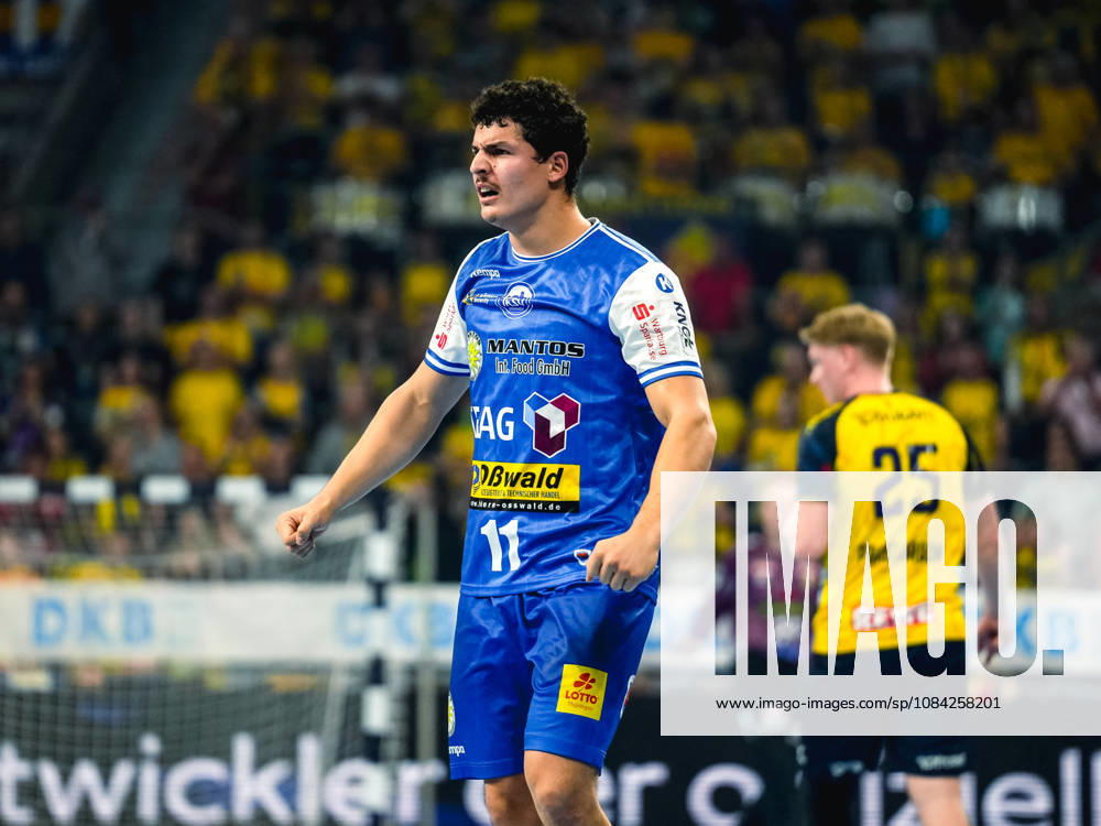 Opel HBL Handball, Rhein-Neckar Löwen vs. ThSV Eisenach, from left: Gian Attenhofer, ThSV Eisenach