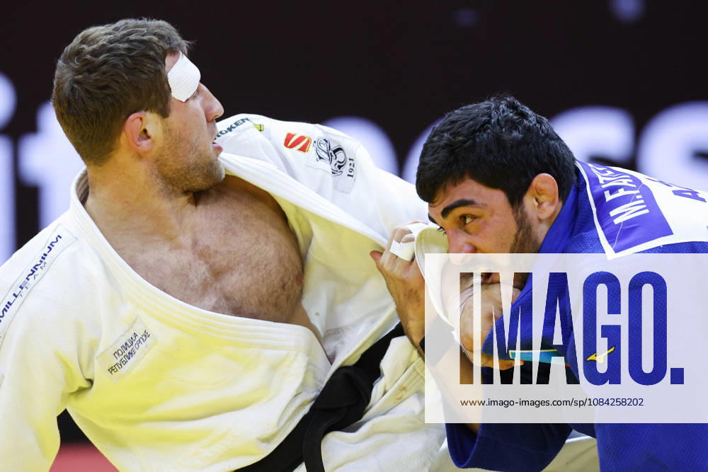 AZERBAIJAN, BAKU - OCTOBER 8, 2026: Murad Fatiyev (R) of Azerbaijan and Nemanja Majdov of Serbia compete in their -90 kg bout as part of the 2026 World Judo Championships at the National Gymnastics Arena 2026 World Judo Championships In Baku - ZUMAt113 20261008_zaa_t113_622